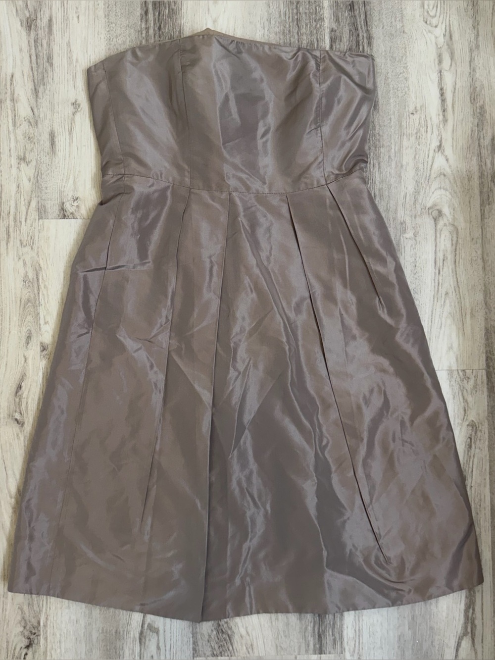 J. Crew 100% Silk Strapless Dress Taupe Brown Size 10